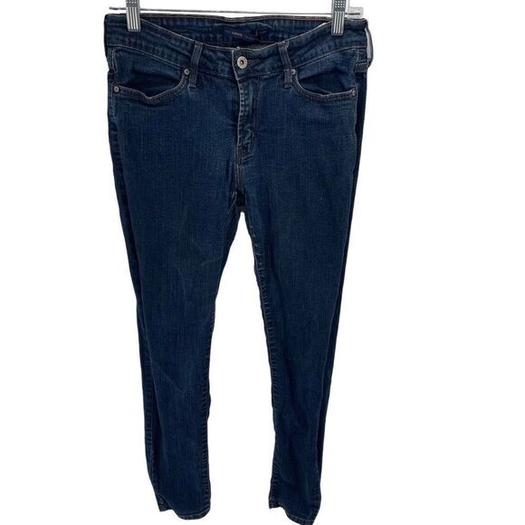 Levi's Womens Tapered Leg Jeans The Original Stretch Mid Rise Dark Wash Blue 10 - Picture 3 of 11